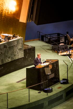 Bundesaussenminister Johann Wadephul bei seiner Rede vor der UN-Generalversammlung New York, 26.09.2026. UN-Hauptquartier. Fotografiert im Auftrag des Auswaertigen Amtes. New York New York Copyright: xDominikxButzmannx