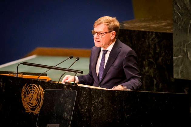 Bundesaussenminister Johann Wadephul bei seiner Rede vor der UN-Generalversammlung New York, 26.09.2026. UN-Hauptquartier. Fotografiert im Auftrag des Auswaertigen Amtes. New York New York Copyright: xDominikxButzmannx