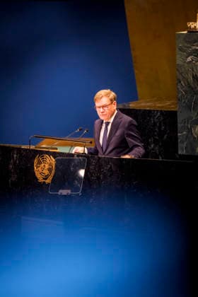 Bundesaussenminister Johann Wadephul bei seiner Rede vor der UN-Generalversammlung New York, 26.09.2026. UN-Hauptquartier. Fotografiert im Auftrag des Auswaertigen Amtes. New York New York Copyright: xDominikxButzmannx