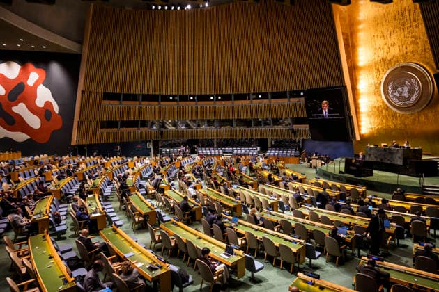 Bundesaussenminister Johann Wadephul bei seiner Rede vor der UN-Generalversammlung New York, 26.09.2026. UN-Hauptquartier. Fotografiert im Auftrag des Auswaertigen Amtes. New York New York Copyright: xDominikxButzmannx