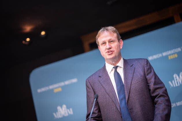 Jim O™Callaghan, Innenminister der Republik Irland und EU-Ratspräsidentschaft;2. Munich Migration Meeting Treffen der Europäischen Minister zur Umsetzung der Migrationswende, München Bayern Deutschland Hotel Bayerischer Hof