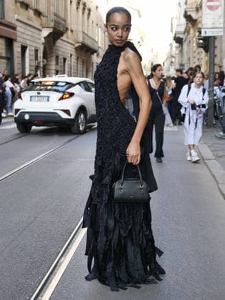 IPA89011694 - Milan, Milan Women s Fashion Week: Spring Summer 2026 2027 - Women s Fashion, Spring Summer 2026–2027 - Marco Rambaldi s fashion show - Pictured: Guest  Copyright: xLucaxPontix xLucaPonti IpaAgencyx IPA89011694