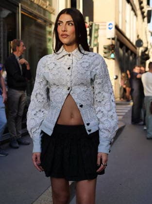 IPA89011327 - Milan, Milan Women s Fashion Week: Spring Summer 2026 2027 - Women s Fashion, Spring Summer 2026–2027, Marco Rambaldi s fashion show—Pictured: Giulia Salemi  Copyright: xLucaxPontix xLucaPonti IpaAgencyx IPA89011327