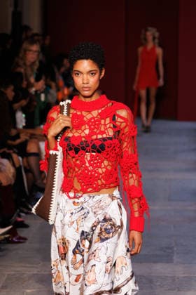 IPA89012828 - Milan, Milan Women™s Fashion Week Spring Summer 2027 - Women™s Fashion, Spring Summer 2027 - Marco Rambaldi™s fashion show - pictured on the runway: Model  Copyright: xCinziaxCamelax xx IPA89012828