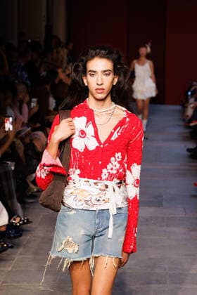 IPA89012844 - Milan, Milan Women™s Fashion Week Spring Summer 2027 - Women™s Fashion, Spring Summer 2027 - Marco Rambaldi™s fashion show - pictured on the runway: Model  Copyright: xCinziaxCamelax xx IPA89012844