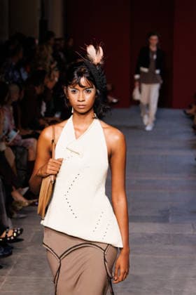 IPA89012851 - Milan, Milan Women™s Fashion Week Spring Summer 2027 - Women™s Fashion, Spring Summer 2027 - Marco Rambaldi™s fashion show - pictured on the runway: Model  Copyright: xCinziaxCamelax xx IPA89012851