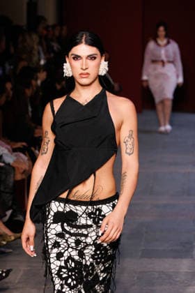 IPA89012867 - Milan, Milan Women™s Fashion Week Spring Summer 2027 - Women™s Fashion, Spring Summer 2027 - Marco Rambaldi™s fashion show - pictured on the runway: Model  Copyright: xCinziaxCamelax xx IPA89012867