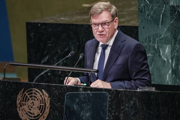September 26, 2026, New York, New York, United States: JOHANN WADEPHUL, Federal Minister for Foreign Affairs of Germany, addresses the General Debate of the 81st UN General Assembly, with Germany focusing on support for Ukraine, European and maritime security, international cooperation and reform of the UN amid continuing global conflicts. New York United States - ZUMAo116 20260926_znp_o116_109 Copyright: xBiancaxOterox