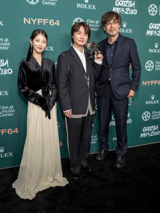 September 26, 2026, New York, Ny, United States: Minami Hamabe, Ryunosuke Kamiki and Takashi Yamazaki attend the 64th New York Film Festival Godzilla Minus Zero World Premiere. Held at Alice Tully Hall at Lincoln Center in New York. Zuma Press. September 26, 2026. New York United States  - ZUMAp281 20260926_zea_p281_007 Copyright: xPhotoxImagexPressx