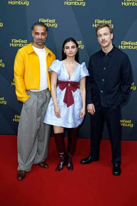 Tamer Trasoglu, Bayan Layla und Albrecht Schuch bei der Premiere der ARD-Serie Breitscheidplatz 19 12 auf dem 34. Filmfest Hamburg 2026 im Cinemaxx Dammtor. Hamburg, 26.09.2026