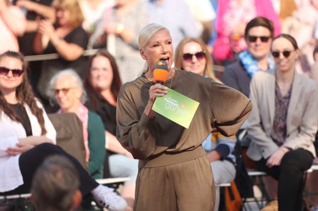 Andrea Kiewel in der TV Show ZDF-Fernsehgarten - Finalparty˜ auf dem Mainzer Lerchenberg. Mainz, 27.09.2026