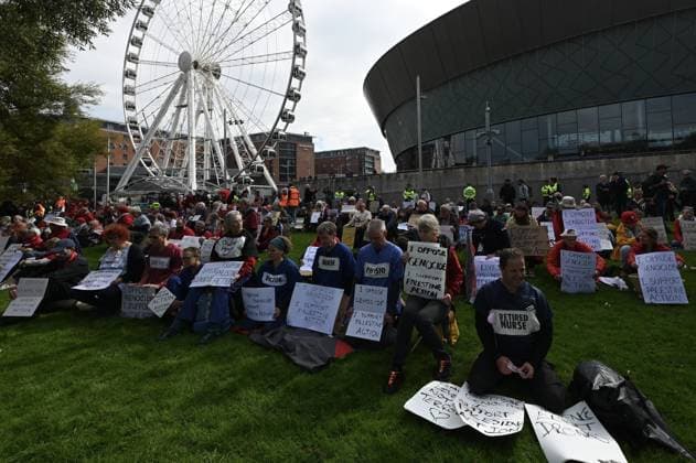 Arrests at the Lift the Ban protest in Liverpool LIVERPOOL, UNITED KINGDOM - SEPTEMBER 27: Supporters of Palestine Action, holding banners, stage a Lift the Ban demonstration calling for the repeal of the ban imposed on the organization near the venue of the Labour Party Conference in Liverpool, United Kingdom, on September 27, 2026. Multiple protesters were detained by police during the demonstration. Rasid Necati Aslim Anadolu Liverpool United Kingdom. Editorial use only. Please get in touch for any other usage.  Copyright: x2026xAnadoluxRasidxNecatixAslimx