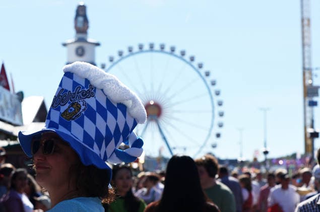 Germany world s largest beer festival Oktoberfest visitor wears a Bavarian hat during the world s largest beer festival Oktoberfest in Munich, Germany, September 27th , 2026 . Photo by Davide Elias Copyright: xDavidexEliasx