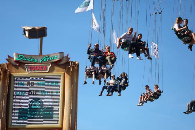 Germany world s largest beer festival Oktoberfest Riders on a ride are seen during the world s largest beer festival Oktoberfest in Munich, Germany, September 27th , 2026 . Photo by Davide Elias Copyright: xDavidexEliasx