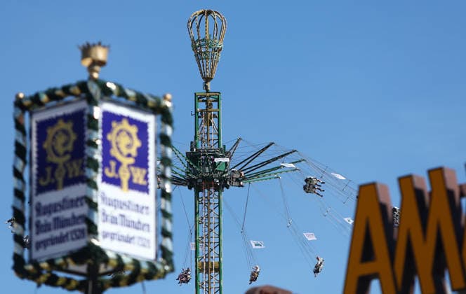 Germany world s largest beer festival Oktoberfest Riders on a ride are seen during the world s largest beer festival Oktoberfest in Munich, Germany, September 27th , 2026 . Photo by Davide Elias Copyright: xDavidexEliasx
