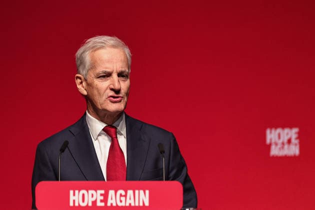 Labour Party Annual Conference 2026 Prime Minister of Norway Jonas Gahr Store speaks during the Labour Party Annual Conference 2026 at Convention Centre, Liverpool, United Kingdom on 27 September 2026 (Photo by Mark Cosgrove News Images) Liverpool Convention Centre Merseyside United Kingdom Copyright: xMarkxCosgrove NewsxImagesx