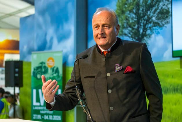 Joachim Rukwied, Präsident des Landesbauernverbandes in Baden-Württemberg und seit 2012 zudem Präsident des Deutschen Bauernverbandes. Offizielle Eröffnungsveranstaltung des Landwirtschaftliches Hauptfest in Bad Cannstatt. Süddeutschlands größte Fachmesse für Land-, Forst- und Ernährungswirtschaft zeigt in Messehallen und Tierzelten landwirtschaftliche Maschinen und verschiedene Nutztiere in der modernen Tierhaltung. 27.09.2026, Stuttgart, Baden-Württemberg, Deutschland