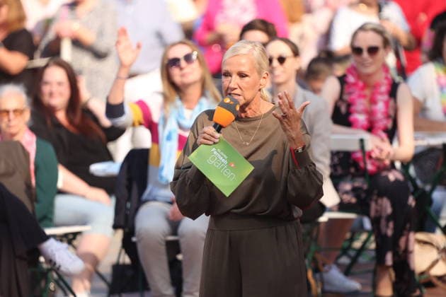 Andrea Kiewel in der TV Show ZDF-Fernsehgarten - Finalparty˜ auf dem Mainzer Lerchenberg. Mainz, 27.09.2026 Copyright: xAgenturxMatthiasxWehnertx xM.xGränzdörferx