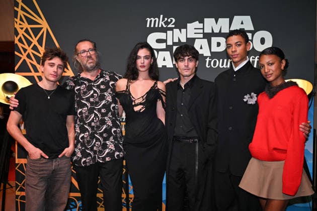 Preview of the film Le Fantome de lOpera in Paris FA Axel Auriant, Alexandre Castagnetti, Deva Cassel, Julien De Saint-Jean, Guillaume Diop and Laika Blanc-Francard pose for a photo-call for the film Le Fantome de l’Opera at MK2 Cinema Paradiso at the Eiffel Tower in Paris, on September 27, 2026. Photo by Firas Abdullah ABACAPRESS.COM Paris Ile-de-France France  Copyright: xAbdullahxFiras ABACAx