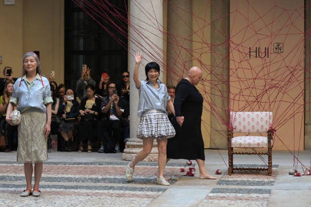 IPA89046522 - Milan, Italy: HUI Milano SS27 MFW Fashion Show and Guests—Spring Summer 2027 In the photo: HUI Milano runway show  Copyright: xNickxZonnaxxcopyrightx x xNickxZonnax IPA89046522