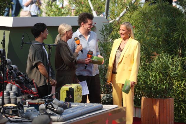Andrea Kiewel, Lutz van der Horst und Janine Kunze in der TV Show ZDF-Fernsehgarten - Finalparty˜ auf dem Mainzer Lerchenberg. Mainz, 27.09.2026 Copyright: xAgenturxMatthiasxWehnertx xM.xGränzdörferx