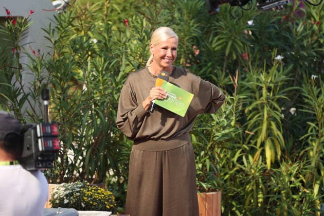 Andrea Kiewel in der TV Show ZDF-Fernsehgarten - Finalparty˜ auf dem Mainzer Lerchenberg. Mainz, 27.09.2026 Copyright: xAgenturxMatthiasxWehnertx xM.xGränzdörferx