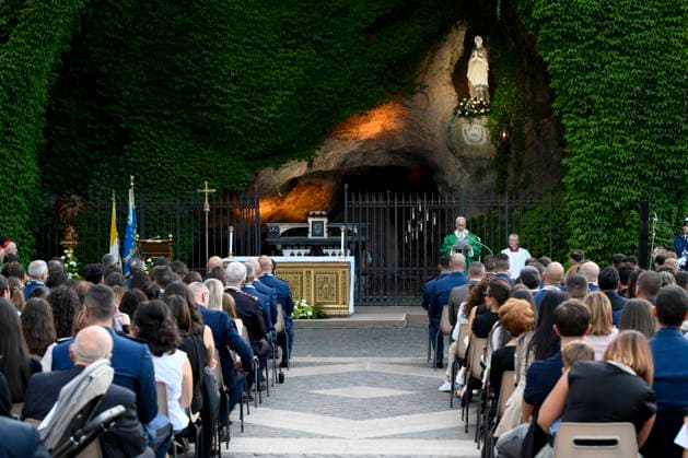 IPA89265414 - Italy, Rome, Vatican, October 3, 2026 Pope Leo XIV Pope Leo XIV celebrating Holy Mass for the Gendarmerie Corps in the Vatican Gardens, Vatican. Photo by VATICAN MEDIA Catholic Press Photo  Copyright: xVATICANxMEDIA xCatholicxPressxPhotox xx IPA89265414