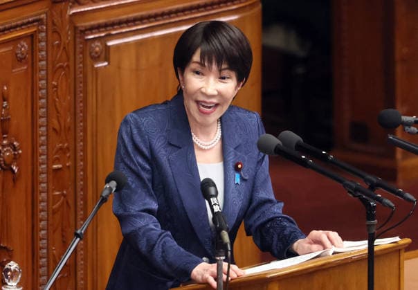 October 5, 2026, Tokyo, Japan - Japanese Prime Minister Sanae Takaichi delivers her policy speech at Lower House s plenary session at the National Diet in Tokyo on Monday, October 5, 2026. The 69-day extraordinary Diet session will convene through December 12. (photo by Yoshio Tsunoda AFLO)  aflo_353477551