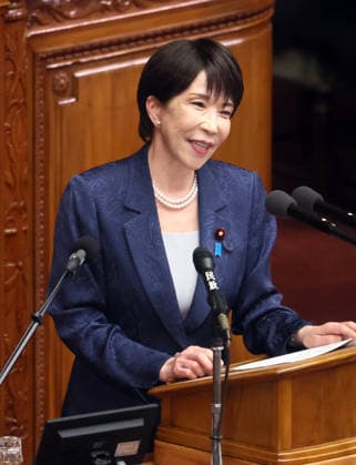 October 5, 2026, Tokyo, Japan - Japanese Prime Minister Sanae Takaichi delivers her policy speech at Lower House s plenary session at the National Diet in Tokyo on Monday, October 5, 2026. The 69-day extraordinary Diet session will convene through December 12. (photo by Yoshio Tsunoda AFLO)  aflo_353477558