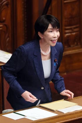 October 5, 2026, Tokyo, Japan - Japanese Prime Minister Sanae Takaichi arrives at Lower House s plenary session at the National Diet in Tokyo as she delivers her policy speech on Monday, October 5, 2026. The 69-day extraordinary Diet session will convene through December 12. (photo by Yoshio Tsunoda AFLO)  aflo_353477579