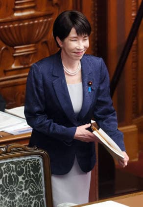 October 5, 2026, Tokyo, Japan - Japanese Prime Minister Sanae Takaichi arrives at Lower House s plenary session at the National Diet in Tokyo as she delivers her policy speech on Monday, October 5, 2026. The 69-day extraordinary Diet session will convene through December 12. (photo by Yoshio Tsunoda AFLO)  aflo_353477586