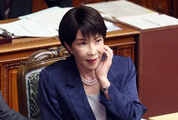October 5, 2026, Tokyo, Japan - Japanese Prime Minister Sanae Takaichi smiles after she delivered her policy speech at Lower House s plenary session at the National Diet in Tokyo on Monday, October 5, 2026. The 69-day extraordinary Diet session will convene through December 12. (photo by Yoshio Tsunoda AFLO)  aflo_353477593