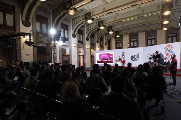 October 5, 2026: TO-45353- Ciudad de M& xe9;xico. 2026-10 -05. Claudia Sheinbaum Pardo, President of Mexico, during the daily morning press conference in the Treasury Room of the National Palace in Mexico City. Alejandro God& xcd;nez Clasos.com.mx - ZUMAcs4_ 20261005_faa_cs4_046 Copyright: xAlejandroxGod& Xed;Nezx