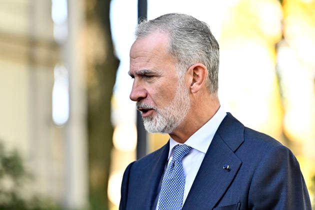 LKS 20261006 Spain s King Felipe reacts during his meeting with Finnish Prime Minister at the Prime Minister s official residence Kesäranta in Helsinki, Finland, on October 6, 2026. Spain s King Felipe and Queen Letizia are on a two-day state visit to Finland. - RONI REKOMAA Helsinki Finland  Copyright: xRonixRekomaax 68wHI14xPXo