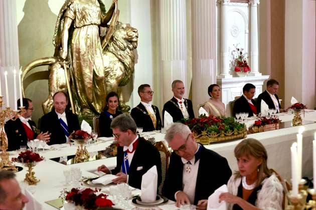 06-10-2026 Gala King Felipe and Queen Letizia and President Alexander Stubb and Suzanne Innes-Stubb pose before the dinner at the Presidential palace in Helsinki, Finland. Â  Copyright: xPPEx