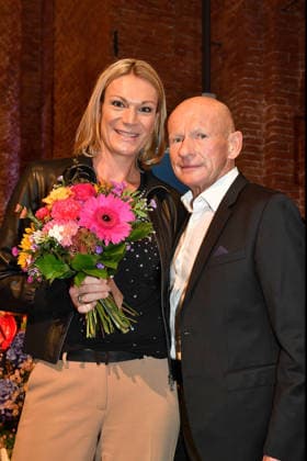 Maria Höfl-Riesch und Johann Schrempf bei der Verleihung der Bayerischen Staatsmedaille fuer soziale Verdienste in der Allerheiligen-Hofkirche, Residenz am 6.10.2026 in Muenchen Maria Riesch and Johann Schrempf attend the presentation of the Bavarian State Medal for Social Merit in the All Saints Court Church (Allerheiligen-Hofkirche) at the Residenz on October 6, 2026 in Munich, Germany Bayerische Staatsmedaille fuer Maria Riesch und die Huber Brueder in Muenchen