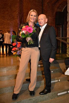 Maria Höfl-Riesch und Johann Schrempf bei der Verleihung der Bayerischen Staatsmedaille fuer soziale Verdienste in der Allerheiligen-Hofkirche, Residenz am 6.10.2026 in Muenchen Maria Riesch and Johann Schrempf attend the presentation of the Bavarian State Medal for Social Merit in the All Saints Court Church (Allerheiligen-Hofkirche) at the Residenz on October 6, 2026 in Munich, Germany Bayerische Staatsmedaille fuer Maria Riesch und die Huber Brueder in Muenchen