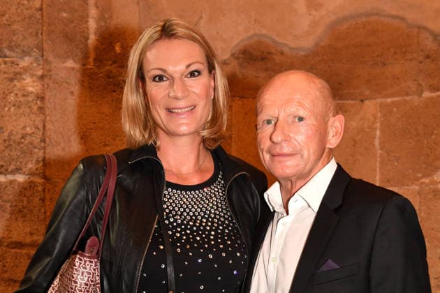 Maria Höfl-Riesch und Johann Schrempf bei der Verleihung der Bayerischen Staatsmedaille fuer soziale Verdienste in der Allerheiligen-Hofkirche, Residenz am 6.10.2026 in Muenchen Maria Riesch and Johann Schrempf attend the presentation of the Bavarian State Medal for Social Merit in the All Saints Court Church (Allerheiligen-Hofkirche) at the Residenz on October 6, 2026 in Munich, Germany Bayerische Staatsmedaille fuer Maria Riesch und die Huber Brueder in Muenchen