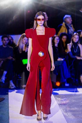PFW Pierre Cardin Runway NB A model walks the runway during the Pierre Cardin Womenswear Spring Summer 2027 show at Pailleron ice rink as part of Paris Fashion Week on October 06, 2026 in Paris, France. Photo by Nasser Berzane ABACAPRESS.COM Paris France  Copyright: xBerzanexNasser ABACAx