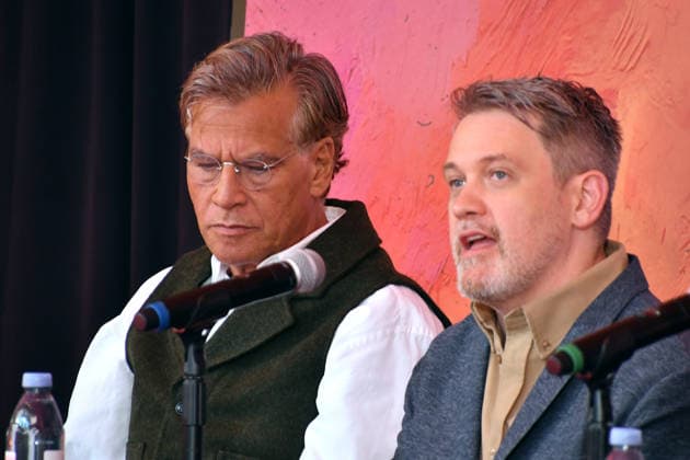 NEW YORK, NY- OCTOBER 6: Aaron Sorkin and Michael Arden at the press conference for A Few Good Men at Lincoln Center Theater in the Vivian Beaumont Theatre on October 6, 2026 in New York City. Credit: AdMedia New York City USA  - ZUMAa123 20261006_zaa_a123_107 Copyright: xJohnxFyckex