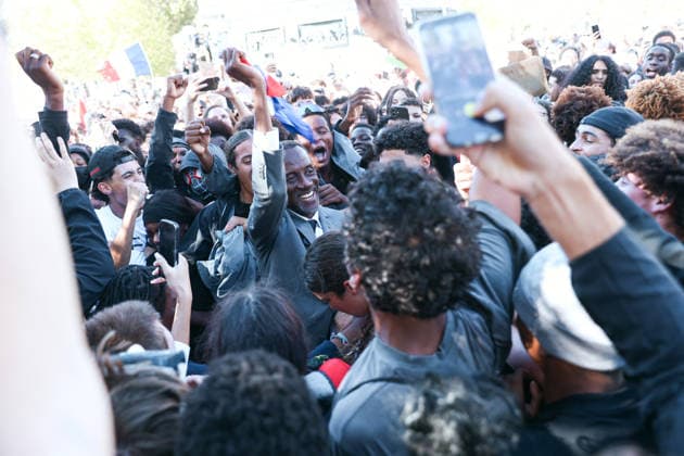 High School And University Student Protest - Paris Bally Bagayoko, La France Insoumise (LFI) mayor of Saint-Denis, joins the mobilization among a crowd of young people at Place de la Republique during a nationwide youth demonstration. Nationwide mobilization by high school and university students calling for better teaching and study conditions, increased funding and staffing, an end to overcrowded classrooms and deteriorating infrastructure, and improved access to education, amidst concerns over social inequalities and student financial insecurity in Paris, France, October 6, 2026. Photo by Christophe Michel ABACAPRESS.COM Paris ILE DE FRANCE France  Copyright: xMichelxChristophe ABACAx