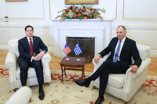 Greek Foreign Minister Giorgos Gerapetritis meets US Secretary of State Marco Rubio in Athens ATHENS, GREECE - OCTOBER 7: Greek Foreign Minister Giorgos Gerapetritis meets with US Secretary of State Marco Rubio at the Ministry of Foreign Affairs in Athens, Greece on October 7, 2026. Costas Baltas Anadolu Athens Greece. Editorial use only. Please get in touch for any other usage.  Copyright: x2026xAnadoluxCostasxBaltasx