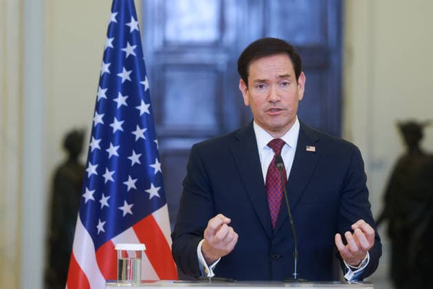Greek Foreign Minister Giorgos Gerapetritis, US Secretary of State Marco Rubio hold joint press conference in Athens ATHENS, GREECE - OCTOBER 07: US Secretary of State Marco Rubio speaks during a joint press conference with Greek Foreign Minister Giorgos Gerapetritis at the Foreign Ministry in Athens, Greece, on October 07, 2026. Costas Baltas Anadolu Athens Greece. Editorial use only. Please get in touch for any other usage.  Copyright: x2026xAnadoluxCostasxBaltasx