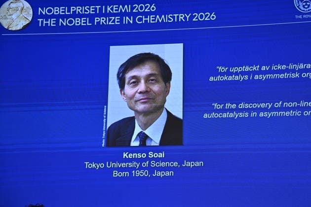 Henri Kagan and Kenso Soai are awarded the 2026 Nobel Prize in Chemistry during a press conference at the Royal Swedish Academy of Sciences in Stockholm, Sweden, on October 7, 2026 STOCKHOLM SWEDEN x10080x  Copyright: xFredrikxSandberg TTx SWEDEN NOBEL PRIZE 2026 CHEMISTRY MkLDH4UWhkc