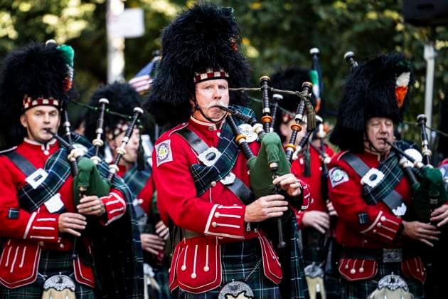 October 7, 2026, New York City, New York, United States: Bagpipers at the 119th Annual FDNY (Fire Department of the City of New York) Memorial Service in New York City. New York City United States  - ZUMAb161 20261007_aap_b161_011 Copyright: xMichaelxBrochsteinx