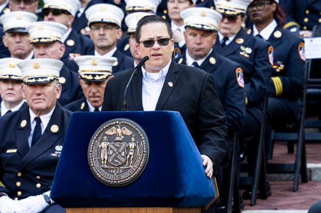 October 7, 2026, New York City, New York, United States: Fire Department of the City of New York (FDNY) Commissioner LILLIAN BONSIGNORE speaking at the 119th Annual FDNY (Fire Department of the City of New York) Memorial Service in New York City. New York City United States - ZUMAb161 20261007_aap_b161_002 Copyright: xMichaelxBrochsteinx