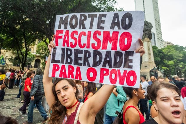 October 7, 2026: Rio de Janeiro, Brazil. October 7, 2026. March for Democracy: Students gather to protest the rise of the far right and march through the city center (CineloÂ¢ndia) in support of President Lula s candidacy. Photo: .  - ZUMAl255 20261007_zip_l255_009 Copyright: xEllanxLustosax