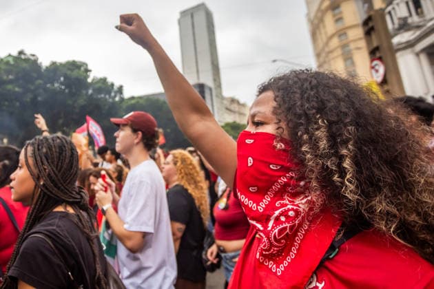 October 7, 2026: Rio de Janeiro, Brazil. October 7, 2026. March for Democracy: Students gather to protest the rise of the far right and march through the city center (CineloÂ¢ndia) in support of President Lula s candidacy. Photo: . - ZUMAl255 20261007_zip_l255_015 Copyright: xEllanxLustosax