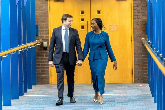 Conservative Party Conference, Day 4, The ICC Birmingham, UK - 07 Oct 2026 Conservative party leader Kemi Badenoch and her husband Hamish Badenoch (left), arrive ahead of her keynote speech on the final day of the Conservative Party Conference at the International Convention Centre in Birmingham The Conservative Party leader, Kemi Badenoch s gives her keynote speech at the International Convention Centre on the final day (day four) of the Conservative Party Conference at the International Convention Centre in Birmingham. The Conservative Party opened its annual conference under the slogan Stronger economy, stronger country Birmingham United Kingdom Copyright: xPhilxLewisx xSOPAxImagesx Phil-Lewis-1456664