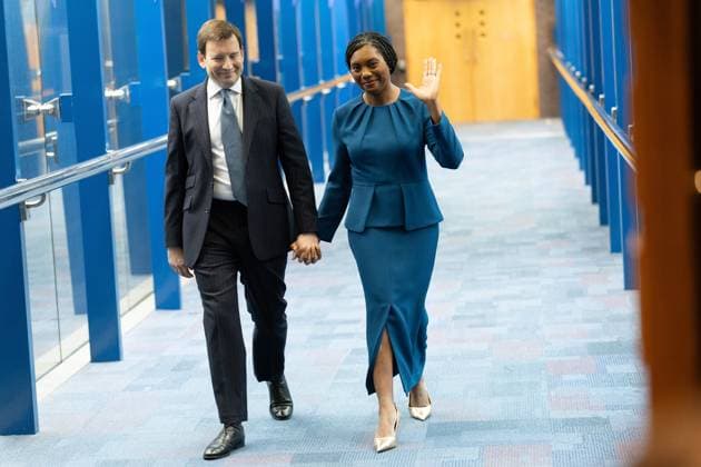 Conservative Party Conference, Day 4, The ICC Birmingham, UK - 07 Oct 2026 Conservative party leader Kemi Badenoch and her husband Hamish Badenoch (left), arrive ahead of her keynote speech on the final day of the Conservative Party Conference at the International Convention Centre in Birmingham The Conservative Party leader, Kemi Badenoch s gives her keynote speech at the International Convention Centre on the final day (day four) of the Conservative Party Conference at the International Convention Centre in Birmingham. The Conservative Party opened its annual conference under the slogan Stronger economy, stronger country Birmingham United Kingdom Copyright: xPhilxLewisx xSOPAxImagesx Phil-Lewis-1456670